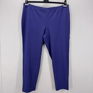 NEW Eileen Fisher Stretch Crepe Slim Ankle Pant Blue Plus 1X Comfort Dailywear